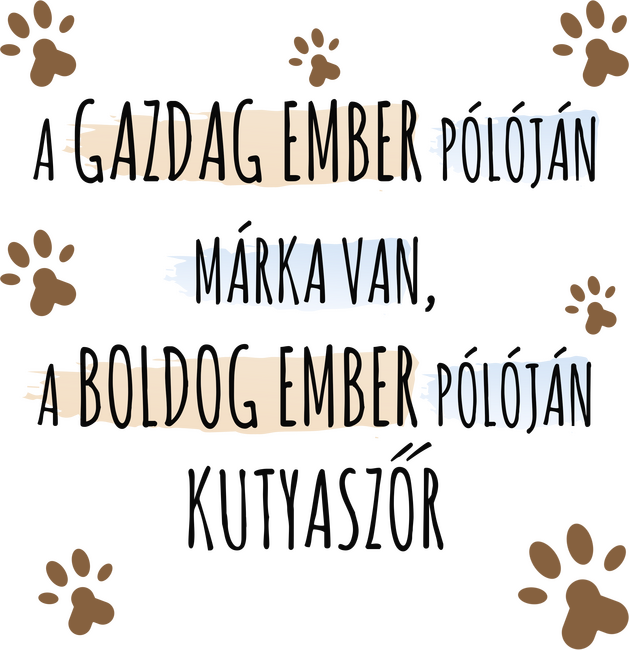 A boldog ember pólóján kutyaszőr van