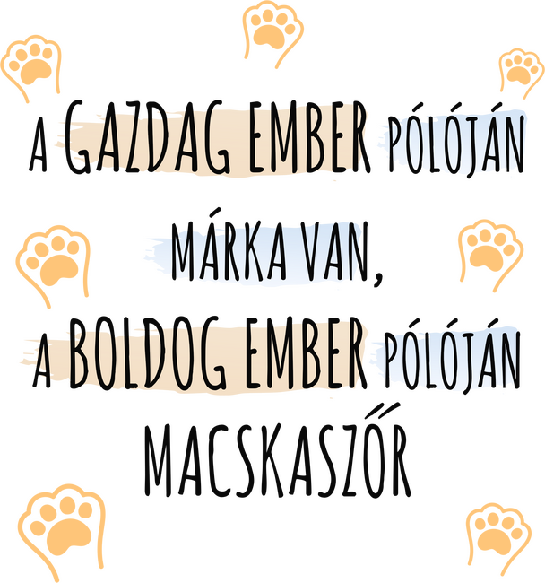 A boldog ember pólóján macskaszőr van
