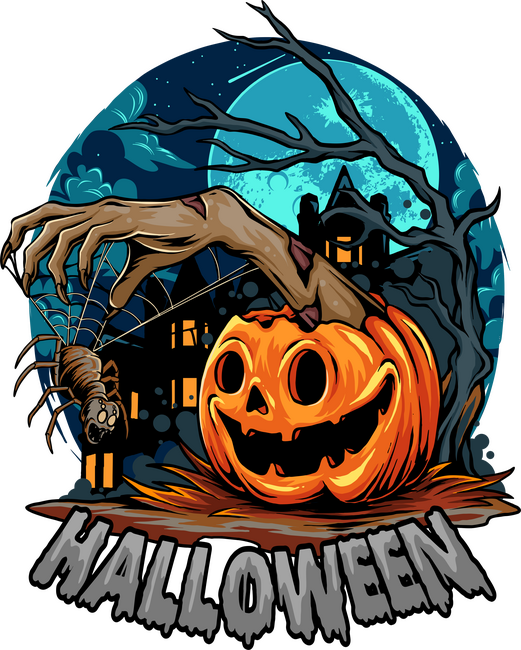 Halloween tökös rémisztő minta