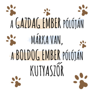 A boldog ember pólóján kutyaszőr van