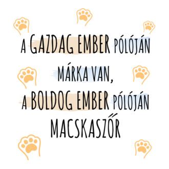 A boldog ember pólóján macskaszőr van