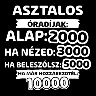 Asztalos óradíjak