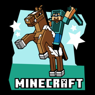 Minecraft Steve lovas póló
