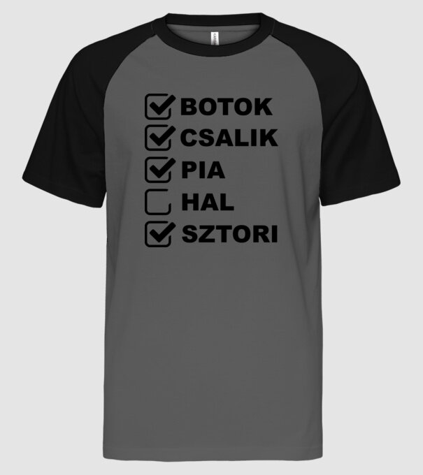  minta szürke/fekete pólón