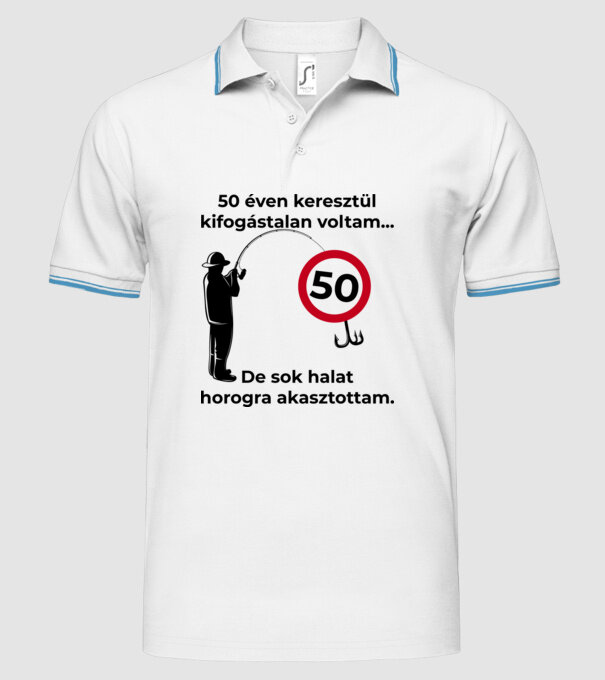  minta fehér pólón