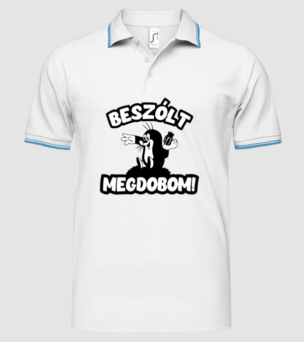  minta fehér pólón