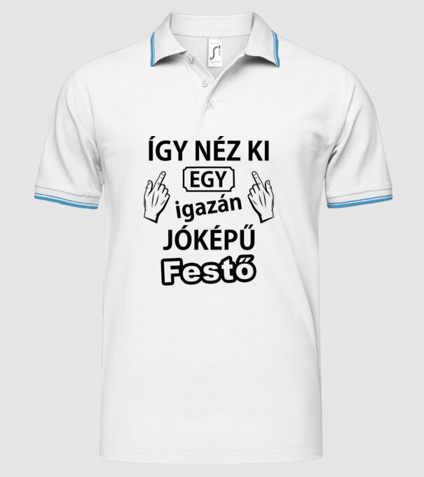  minta fehér pólón