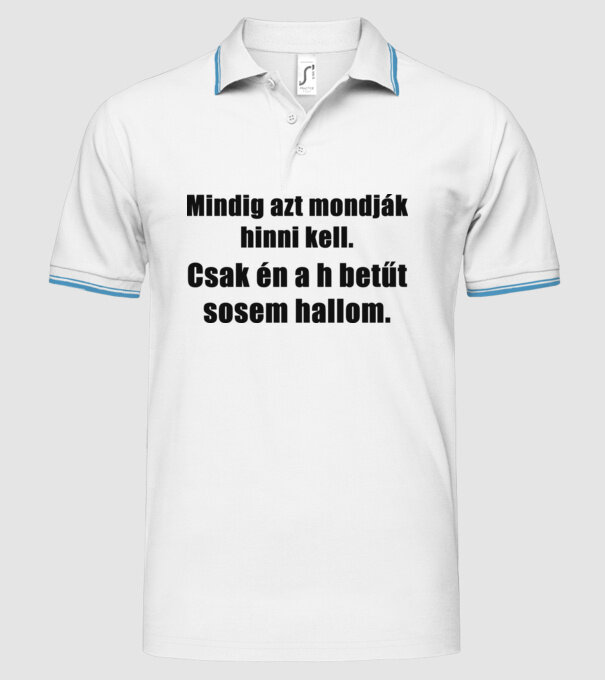  minta fehér pólón