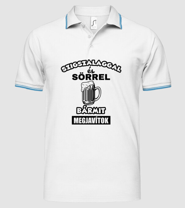  minta fehér pólón