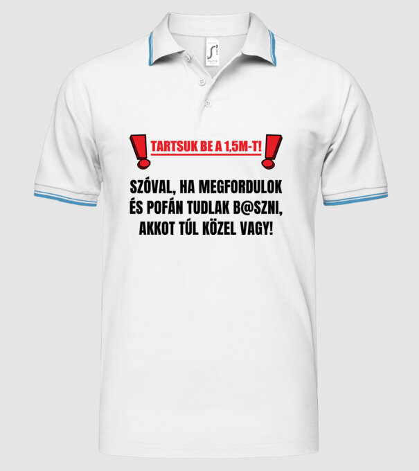  minta fehér pólón