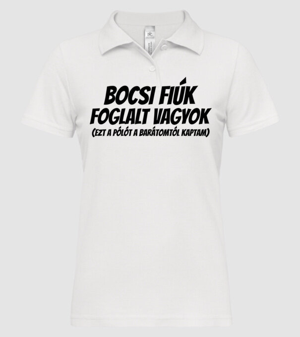  minta fehér pólón