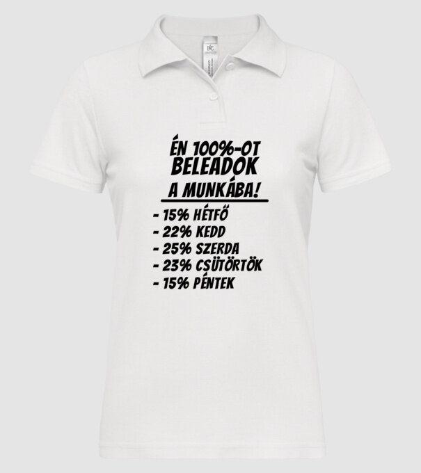  minta fehér pólón