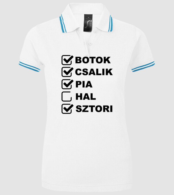  minta fehér pólón