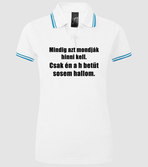  minta fehér pólón