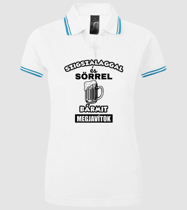  minta fehér pólón