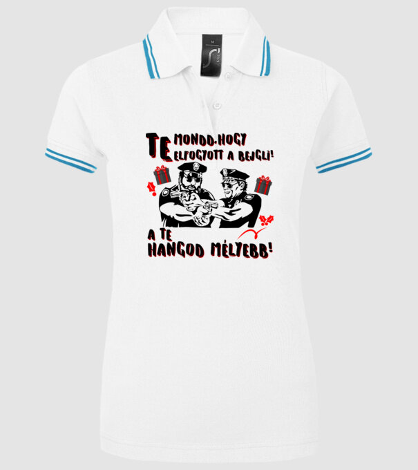  minta fehér pólón