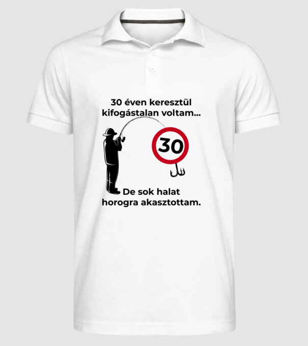  minta fehér pólón