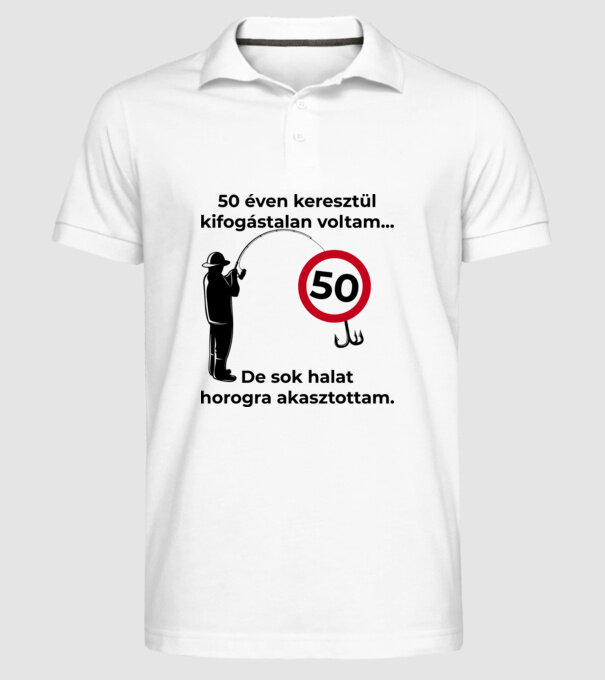  minta fehér pólón
