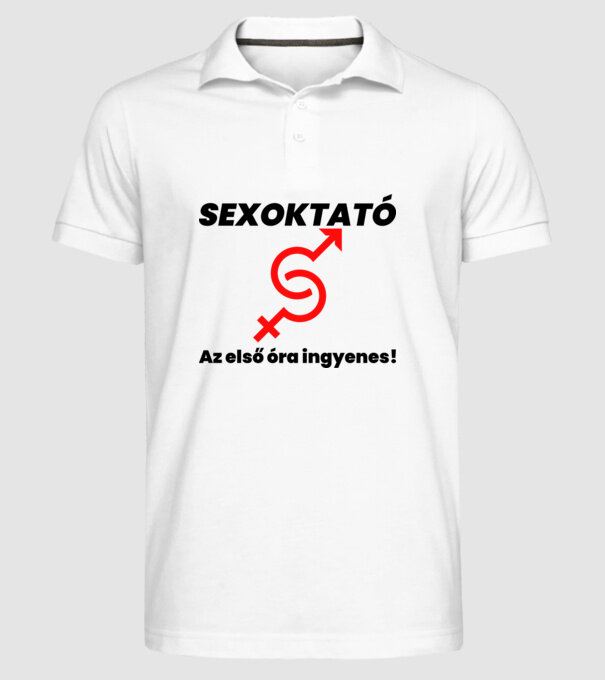  minta fehér pólón