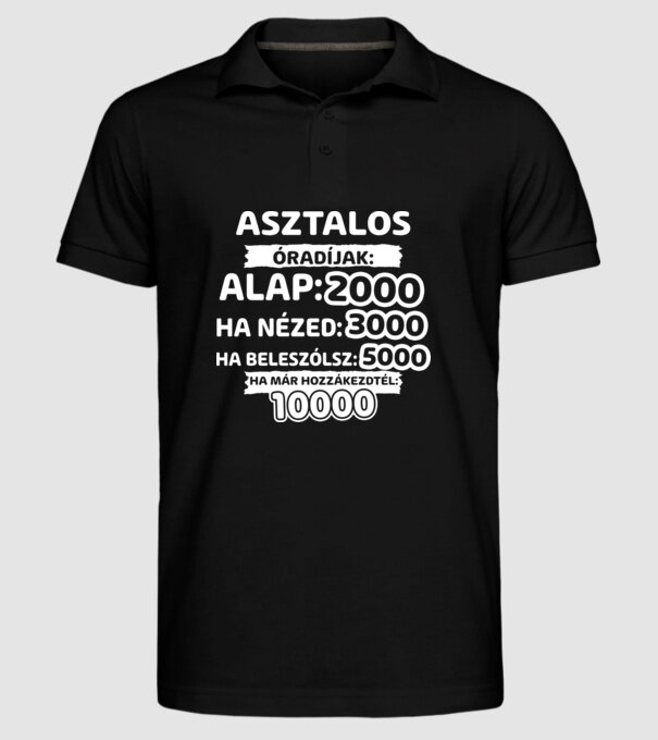  minta fekete pólón