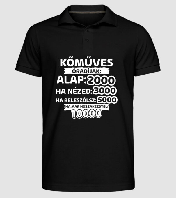  minta fekete pólón