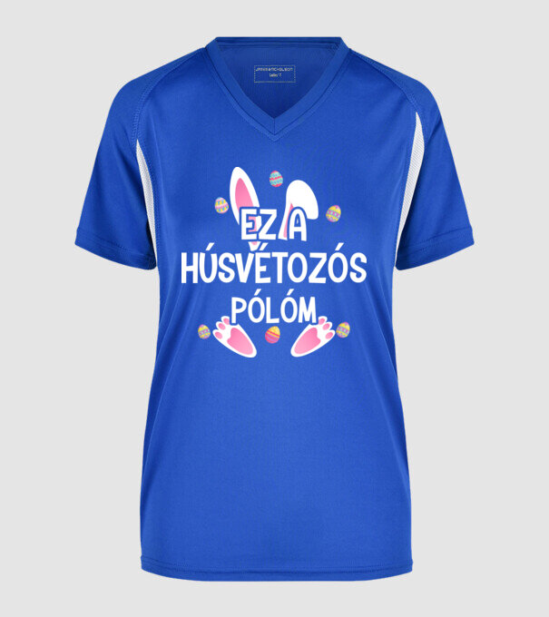  minta királykék pólón